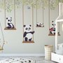Papier peint pandas mignons balançoire