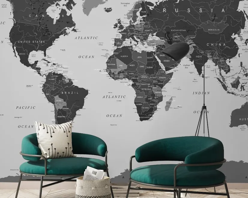 World Map Wallpaper Mural