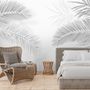 Dark Tropical Leaf Wallpaper Mural