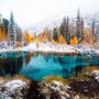 Winter Lake Landscape with Pine Forest Wallpaper Mural