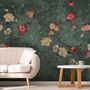 Papier peint petites fleurs coquelicot