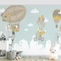 Big Air Balloon with Cute Animals Wallpaper Mural