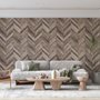 Fototapete mit Chevron-Muster in natürlicher Holzoptik