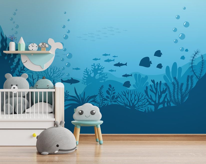 Kids Underwaters and Fish Wallpaper Mural