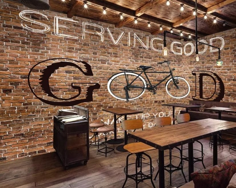 Bicycle Brick Wall Art Wallpaper Mural