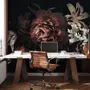 Dark Floral Bouquet with Red Peony and Lily Wallpaper Mural