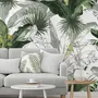 Charcoal Banana Leaf Wallpaper Wallpaper Mural