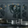 3D Embossed Look Dark Elephant and Birds Wallpaper Mural