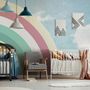 Kids Watercolor Sky and Rainbow Wallpaper Mural