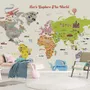 Kids Colorful Educational World Map Wallpaper
