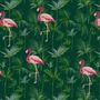 Pink Flamingo in the Tropical Forest Wallpaper Mural