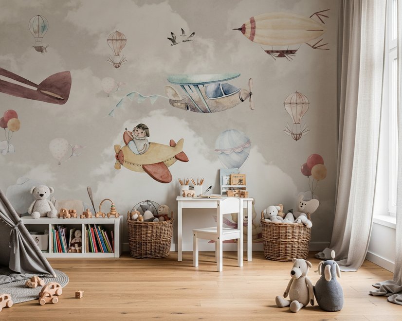 Cute Tropical Leaves and Flowers Wall Decal Sticker