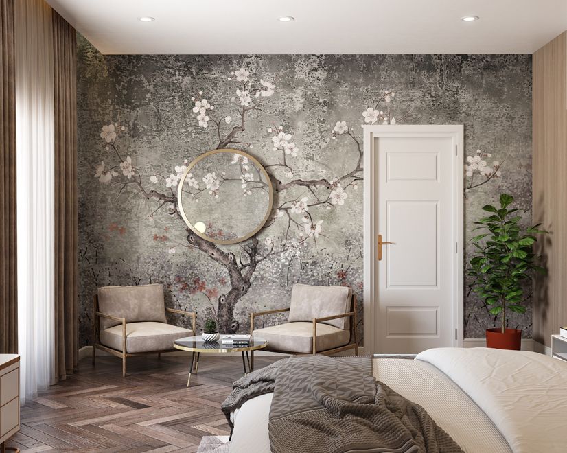 Vintage Dark Blossom Wallpaper Mural