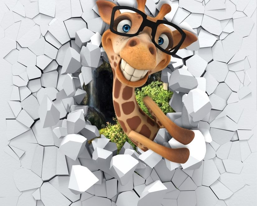Fototapete Cartoon-Giraffe