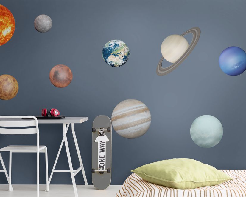 Solar System Sun and Planets Wall Decal Sticker