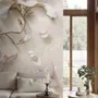 3D Look Florals with Pearls Lux Flowers Wallpaper Mural