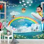 Cartoon Boo Monsters and Hot Air Balloon Wallpaper Mural