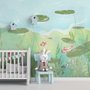 Kinderzimmer-Fototapete Lotusblatt und Fisch