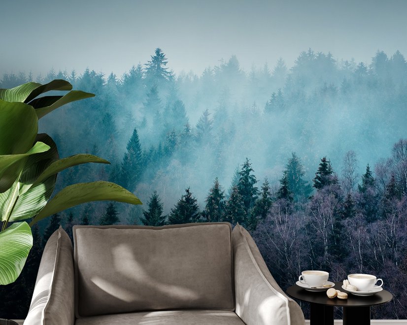 Misty Forest View Wallpaper Mural