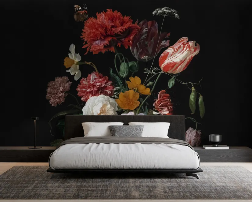 Dutch Florals Still Life Flowers in Vase Wallpaper Mural