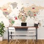 Papier peint carte monde politique drapeaux pays