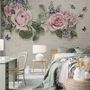 Vintage Pastel Pink Floral Wallpaper Mural