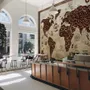 3D Kaffeekarten-Fototapete