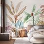 Colorful Tropical Banana Tree Wallpaper Mural