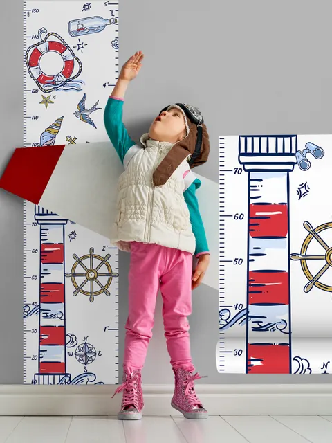 Kids Sailor Height Chart Wall Sticker Decal