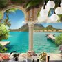 Papier peint paysage mer arches arabes luxe 3D
