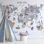 World Map with Cartoon Animals  Kids Wallpaper Mural