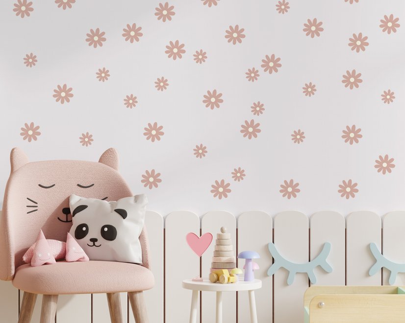 Small Cute Daisy Flowers for Kids Room Wall Decal Sticker