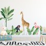 Kinder Wandtattoo Tropische Tiere mit Palmblättern