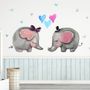 Cartoon Elephant with Little Love Wallpaper Mural