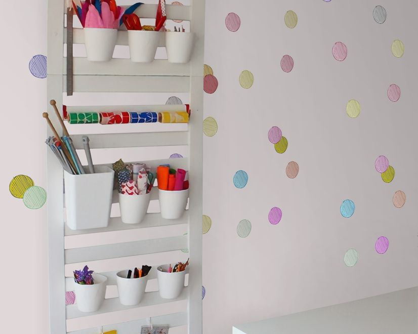 Colorful Little Polka Dots Wall Decal Sticker