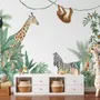 Cute Safari Animals with Jungle Kids Wallpaper Mural