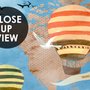 3D-Look Kinderweltkarte mit Heißluftballon Fototapete