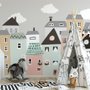 Papier peint panoramique de la petite maison scandinave des enfants