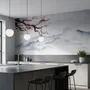 Snowy Mountainscape with Cherry Blossom Wallpaper Mural