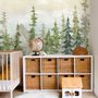 Aquarell Kiefernbaum Kinderzimmer Wald Fototapete
