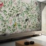 Papier peint feuilles vertes tropicales cigogne canard