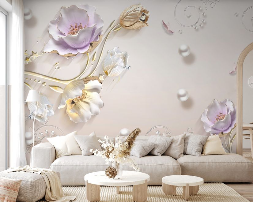 Jewelry Tulip Flower Wallpaper Mural
