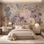 Elegant Pastel Botanical Flower Bouquet Wallpaper Mural