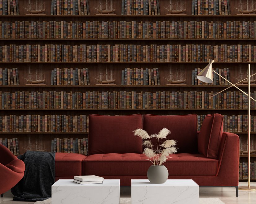 Vintage Bibliothek Fototapete