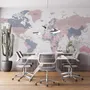 Pink and Purple Political World Map Wallpaper Mural