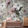 Watercolor Vintage Flower Wallpaper Mural