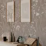 Bohemian Style Neutral Color Wild Flowers Art Wallpaper Mural