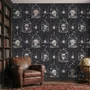 Dark Romantic  Gothic Skull Cage Wallpaper Mural 