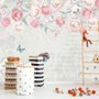 Papier peint panoramique roses victoriennes en vigne rose 