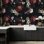 Realistic Dark Peony Floral Bouquet Wallpaper Mural